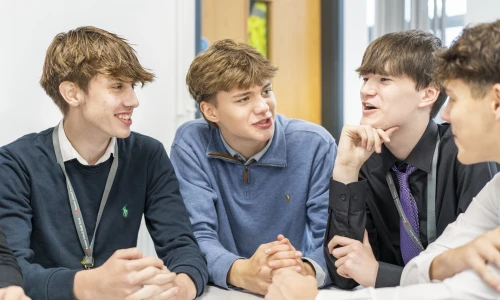 Rossett - Sixth Form Boys chatting - Oct 24